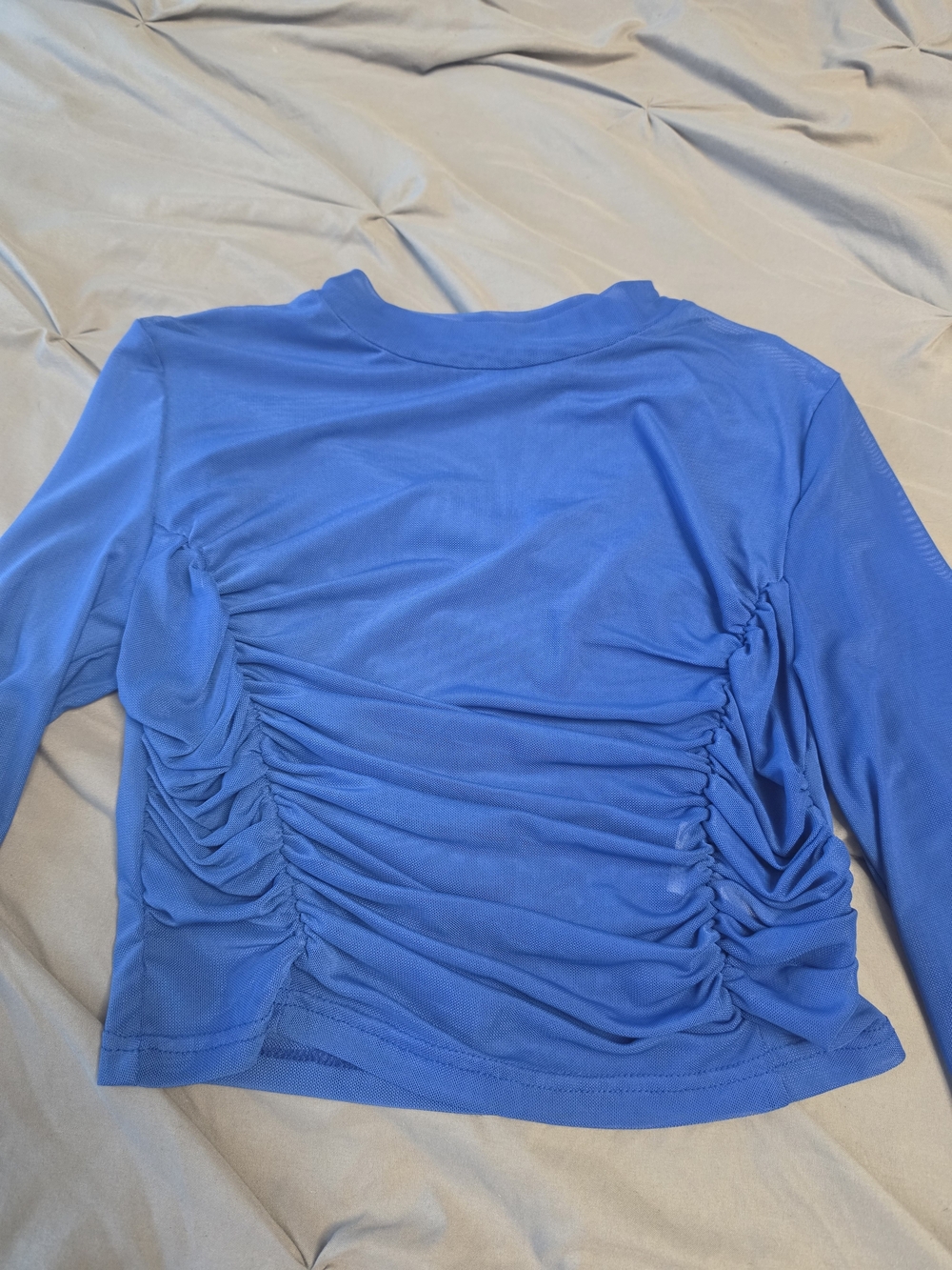 Blue Long-Sleeve Crop Top - Women